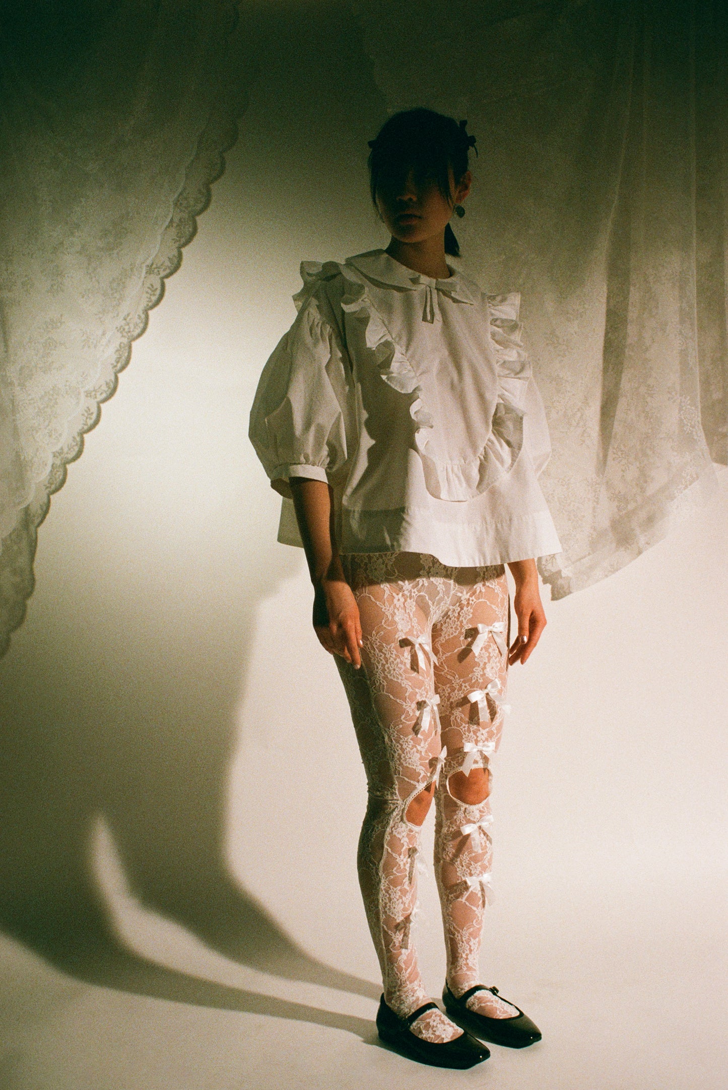 prayer tights in ivory